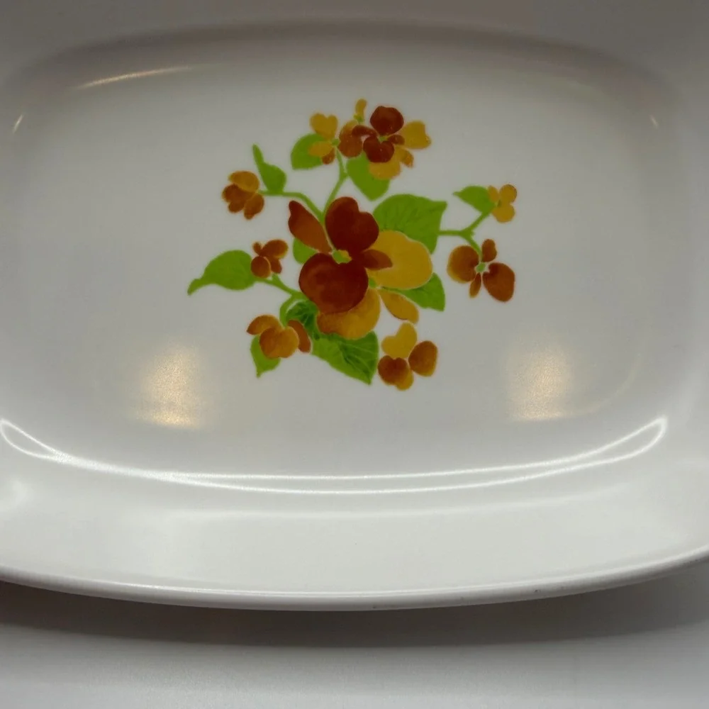 Noritake Progression Happy Days 9069 Casserole Dish Vintage Floral‎ Baking Pan